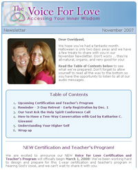 The Voice for Love Inspirational Newsletter